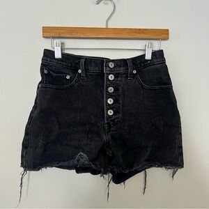 Abercrombie & Fitch High Rise 4” Black Button Fly Shorts